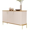 Ver imagem 1 de Buffet Tucupí Pés Metal Off White Nature Dourado Jb Bechara