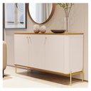 Ver imagem 4 de Buffet Tucupí Pés Metal Off White Nature Dourado Jb Bechara