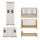 Ver mais imagens de Quarto de Bebê Completo C/ Berço Americano 3 em 1 Colchão Fofura Multimóveis Mp4673 Madeirado/