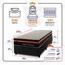 Ver imagem 3 de Conjunto Box Baú Solteirão Sirius Preto 96x203x72 c/ Molas Ensacadas