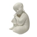 Ver imagem 2 de Escultura Decor Monge Careca Sonhador em Po de Marmore 14cm