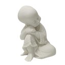 Ver imagem 1 de Escultura Decor Monge Careca Sonhador em Po de Marmore 14cm