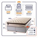 Ver imagem 3 de Conjunto Box Baú Super King Quartzo Branco 193x203x78 c/ Molas Ensacadas