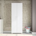 Ver imagem 1 de Armário Multiuso 2 Portas 4 Prateleiras com Espaço para Vassoura Clean