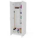 Ver imagem 2 de Armário Multiuso 2 Portas 4 Prateleiras com Espaço para Vassoura Clean