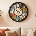 Ver imagem 1 de Relógio de Parede Vazado Preto Decoração Vintage Retrô 40cm