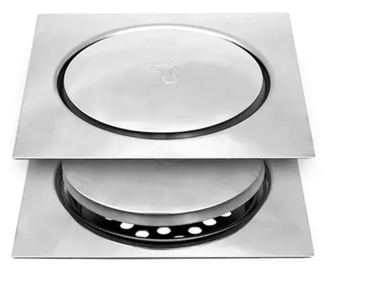 Ralo Inteligente Click Para Banheiro 15x15cm Aço Inox - 3