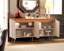 Ver imagem 3 de Buffet Aparador 4 Portas Encanto Pés Retro Off White/ Nature Lm