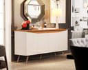 Ver imagem 2 de Buffet Aparador 4 Portas Encanto Pés Retro Off White/ Nature Lm