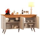 Ver imagem 4 de Buffet Aparador 4 Portas Encanto Pés Retro Off White/ Nature Lm