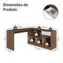 Ver imagem 3 de Escrivaninha Penteadeira de Canto Rustic/Branco Madesa
