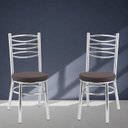 Ver imagem 6 de Conjunto 8 Cadeiras para Sala de Jantar Debrum Cromado/Marrom