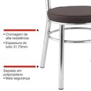 Ver mais imagens de Conjunto 8 Cadeiras para Sala de Jantar Debrum Cromado/Marrom