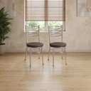 Ver imagem 3 de Conjunto 8 Cadeiras para Sala de Jantar Debrum Cromado/Marrom