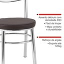 Ver imagem 7 de Conjunto 8 Cadeiras para Sala de Jantar Debrum Cromado/Marrom