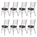 Ver imagem 5 de Conjunto 8 Cadeiras para Sala de Jantar Debrum Cromado/Marrom