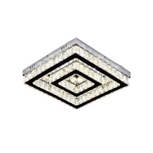 Plafon 20×40cm 36w 3000k 4000k 6000k 3600lm Controle Bivolt Metal+cristal