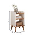 Ver imagem 4 de Mesa de Cabeceira Retrô com Pés Palito em Madeira Maciça Prateleiras e Borda Superior