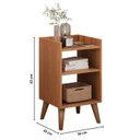 Ver imagem 4 de Mesa de Cabeceira Retrô com Pés Palito em Madeira Maciça Prateleiras e Borda Superior
