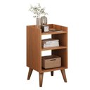 Ver imagem 3 de Mesa de Cabeceira Retrô com Pés Palito em Madeira Maciça Prateleiras e Borda Superior