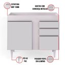 Ver imagem 4 de Kit Armário Aéreo Balcão Aurora 100cm Branco