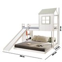 Ver mais imagens de Beliche Solteiro Queen Montessoriano Cabana com Escorregador e Estante Casatema MadeiraOriginals Branco/Verde