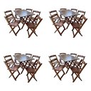 Ver imagem 1 de Kit 4 Conjuntos Mesa Dobrável Madeira 110x70 com 6 Cadeiras Personalizada Jack Imbuia - Cor: Marrom