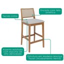 Ver imagem 4 de Kit 2 Banquetas Alta com Encosto Buriti Madeira Maciça Tauari Linho Cinza Natuem