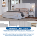Ver imagem 7 de Cabeceira Ripada Casal com 2 Mesas de Cabeceira Flora Branco