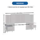 Ver imagem 6 de Cabeceira Ripada Casal com 2 Mesas de Cabeceira Flora Branco