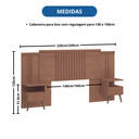 Ver imagem 7 de Cabeceira Ripada Casal 2 Mesas de Cabeceira Flora Marrom