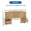 Ver imagem 5 de Cabeceira Ripada Casal Flora com 2 Mesas de Cabeceira Marrom