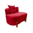 Ver imagem 4 de Namoradeira Sofá Feijão Luna 100cm Orgânica Veludo Vermelho