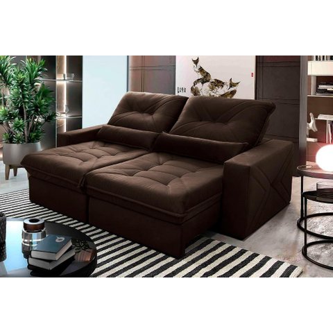 Sofá Retrátil Reclinável Sevilha 230cm Suede Velut com Molas Ensacadas - King House