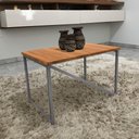 Ver imagem 6 de Mesa de Centro Viena Retangular para Sala Decor Madeira MDF Compacta Prata/Jade