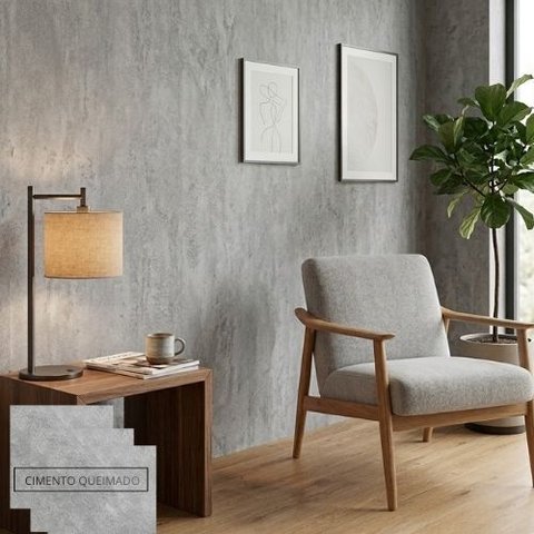 Papel de Parede Cimento Queimado Cinza Industrial 30m Vinílico + Kit Completo