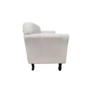 Ver imagem 4 de Kit Namoradeira + 2 Poltronas Decorativa Dália Linho Bege Pés Madeira