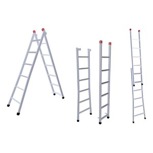 Escada Extensiva 3 em 1 Aço 8x14 Degraus 4,10m 120kg Nv210p