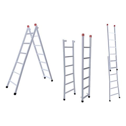 Escada Extensiva 3 em 1 Aço 8x14 Degraus 4,10m 120kg Nv210p