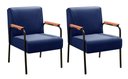Ver imagem 1 de Kit 2 Poltronas Jade Cor:Veludo Azul 210
