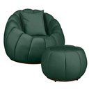 Ver imagem 1 de Kit Poltrona Base Giratória C/ Almofada e Puff Concha Veludo Cor Verde
