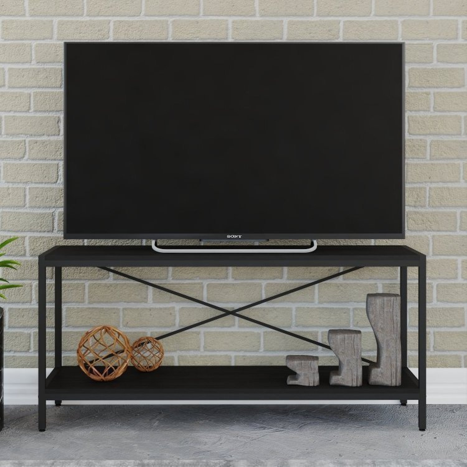 Rack para TV até 50 Polegadas 1 Nicho Aéreo Estilo Industrial Active Yescasa - 2