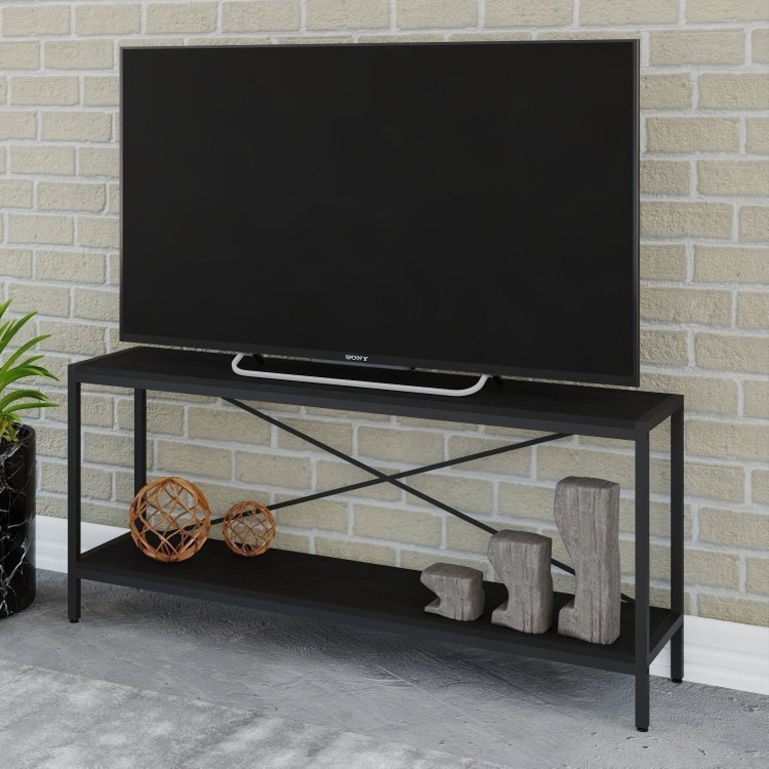 Rack para TV até 50 Polegadas 1 Nicho Aéreo Estilo Industrial Active Yescasa - 7