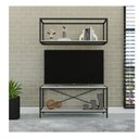 Ver imagem 1 de Rack para TV até 50 Polegadas 1 Nicho Aéreo Estilo Industrial Active Yescasa Branco