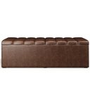 Ver imagem 3 de Calçadeira Recamier Baú para Cama de Casal Queen Dália 195x50 Cm W01 Couríssimo Marrom - Lyam Lyam D