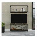 Ver imagem 1 de Rack para TV até 50 Polegadas 1 Nicho Aéreo Estilo Industrial Active Yescasa Marrom