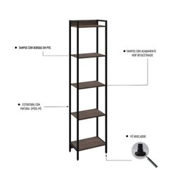 Estante para TV até 50 Polegadas 1 Nicho Aéreo 1 Estante Estilo Industrial Active Yescasa - 18