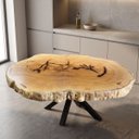 Ver imagem 5 de Mesa de Jantar Rústica Tora Madeira Maciça Borda Viva