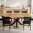 Ver imagem 4 de Mesa de Jantar Rústica Tora Madeira Maciça Borda Viva