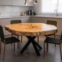 Ver imagem 3 de Mesa de Jantar Rústica Tora Madeira Maciça Borda Viva